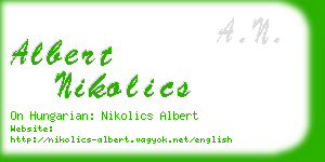 albert nikolics business card